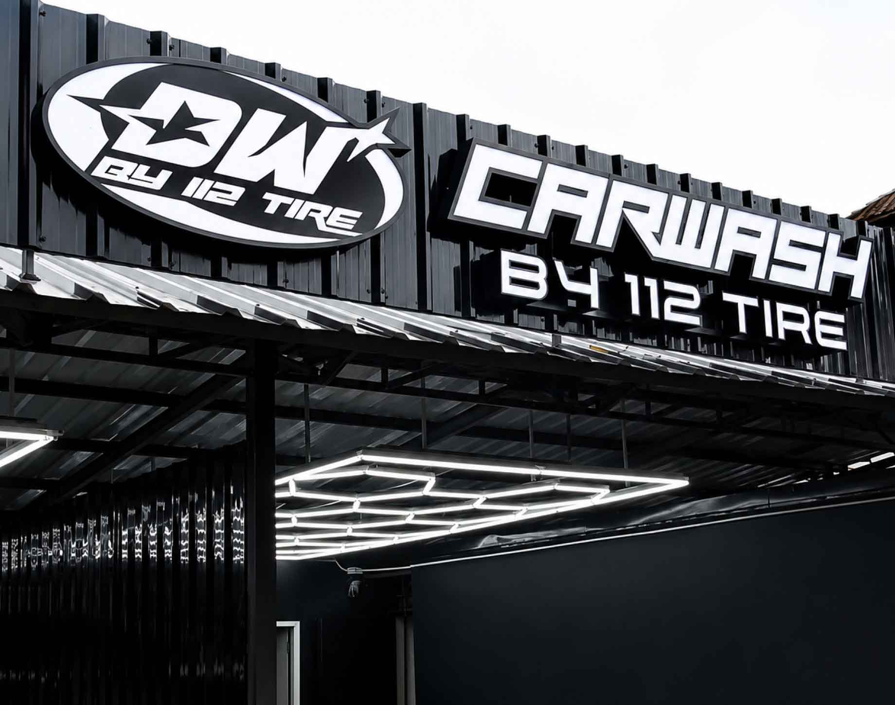 ป้ายอักษรไฟ+ป้ายกล่องไฟไดคัท " CARWASH "